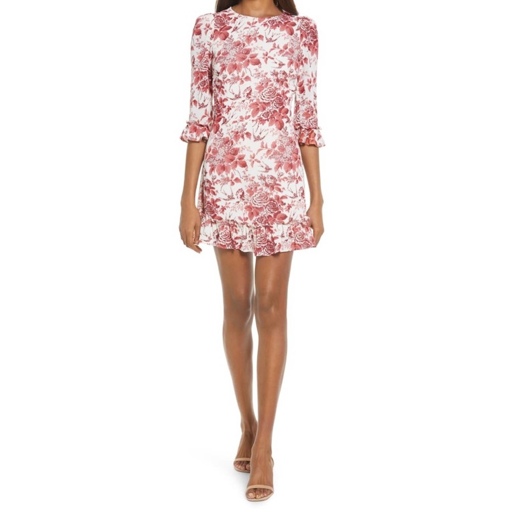NWOT Reformation Doutzen Mini Floral Ruffle Dress